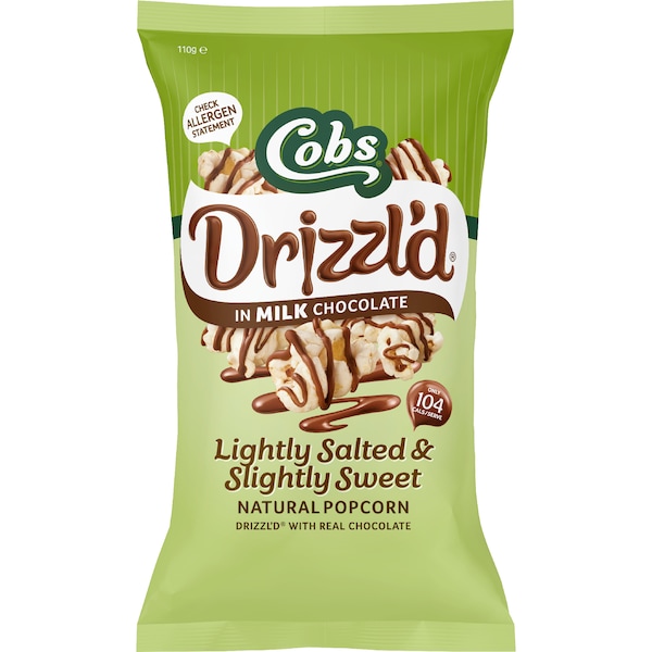 Cobs Drizzled Popcorn Milk Chocolate 110g
