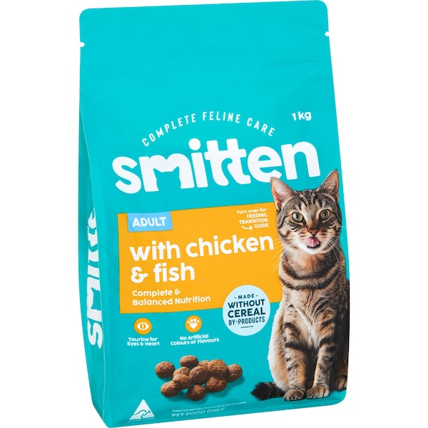 Smitten Adult Dry Cat Food Chicken & Fish 1kg