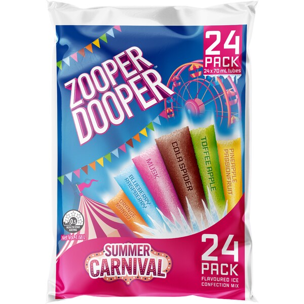 Zooper Dooper Ice Blocks Summer Carnival 24 pack