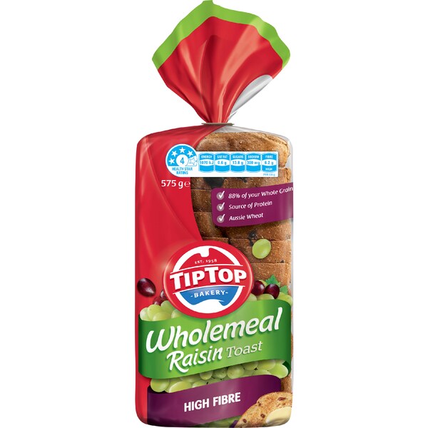 Tip Top Wholemeal Raisin Toast Loaf 575g