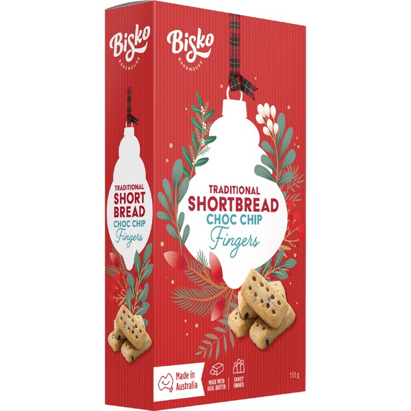 Bisko Bakehouse Traditional Shortbread Choc Chip Fingers 150g