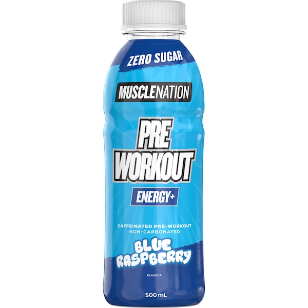 Muscle Nation Ready To Drink Pre Workout Blue Raspberry 500mL