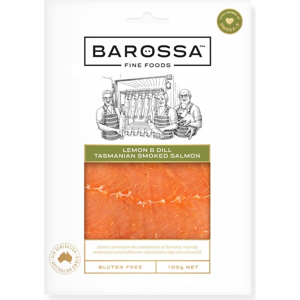 Barossa Fine Foods Tasmanian Smoked Salmon Lemon & Dill 100g
