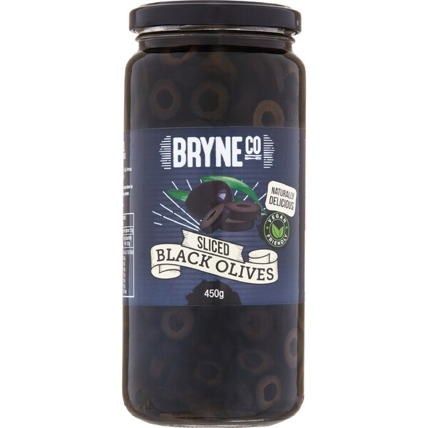 Bryne Co Sliced Black Olives 450g