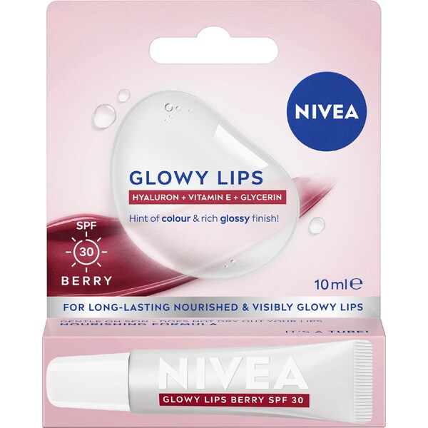 Nivea Glowy Lips Berry Tinted Lip Balm SPF30 10mL