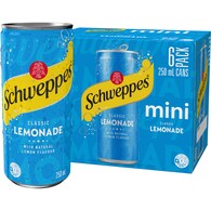 Schweppes Lemonade Soft Drink Mini Cans Multipack
