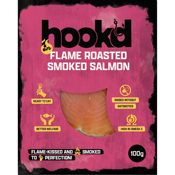 Hook'd Flame Roasted Smoked Salmon 100g