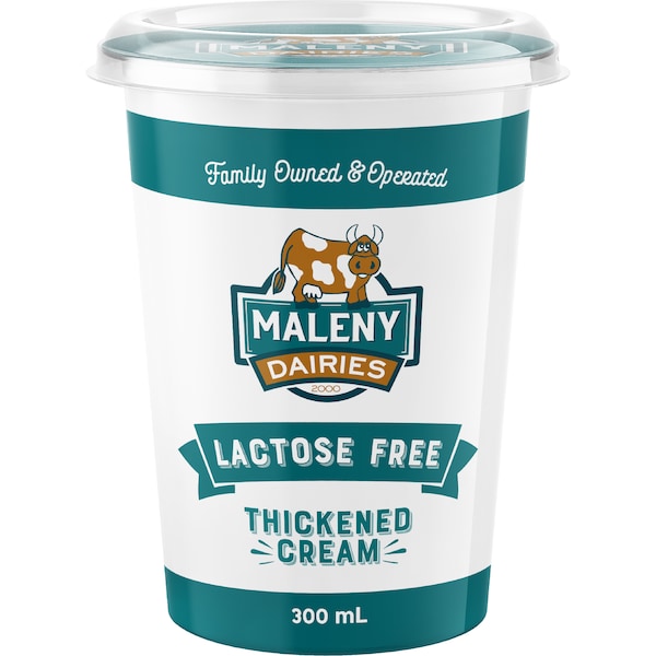 Maleny Dairies Lactose Free Thickened Cream 300mL