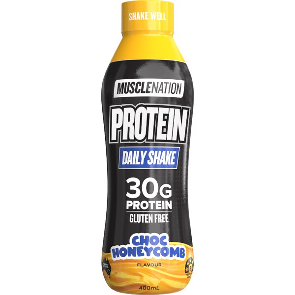 Muscle Nation Ready To Drink Protein Shake Choc Honeycomb 400mL