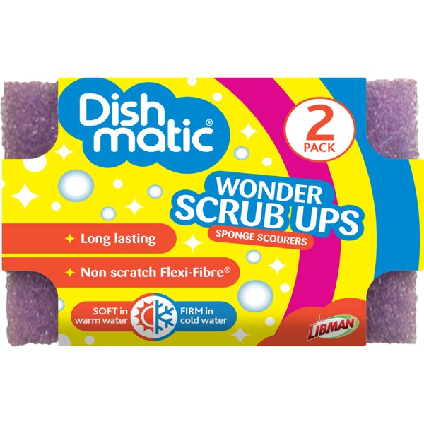 Dishmatic Wonder Scrub Ups Sponge Scourers 2 pack