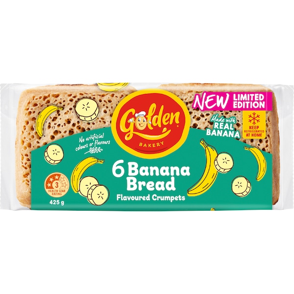 Golden Crumpets Squares Banana Flavoured 6 pack