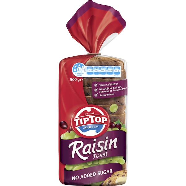 Tip Top Raisin Toast Loaf 500g