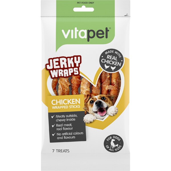 Vitapet Jerky Wrapped Sticks Chicken Dog Treat 7 pack