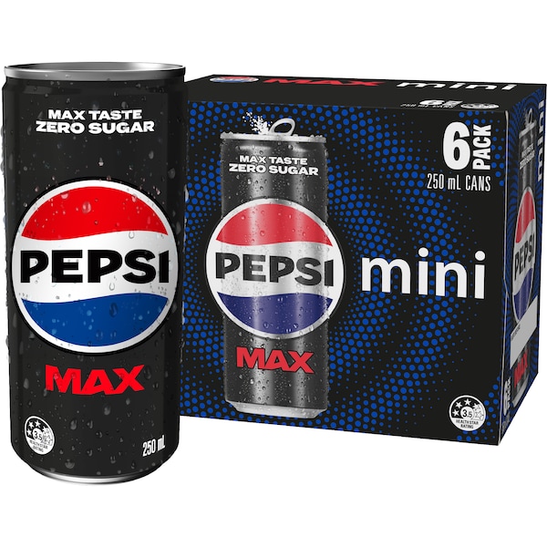 Pepsi Max Mini Cans 250mL x 6 pack