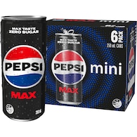 Pepsi Max No Sugar Soft Drink Mini Cans