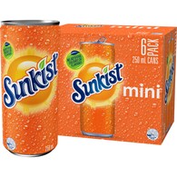 Sunkist Orange Soft Drink Mini Cans