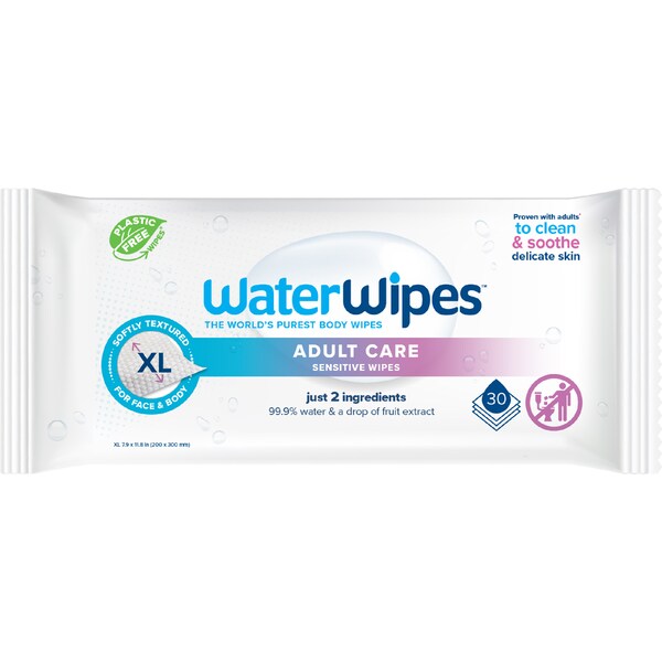 WaterWipes Adult Care Sensitive Intimate Wipes 30 pack