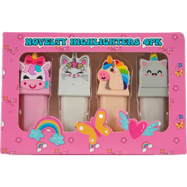 Novelty Highlighters Assorted 4 pack
