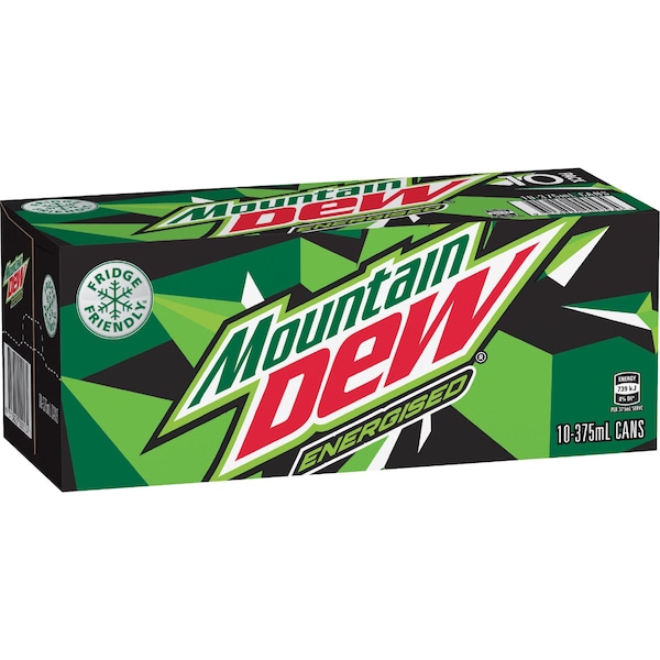 Mountain Dew Energised Cans 375mL x 10 pack