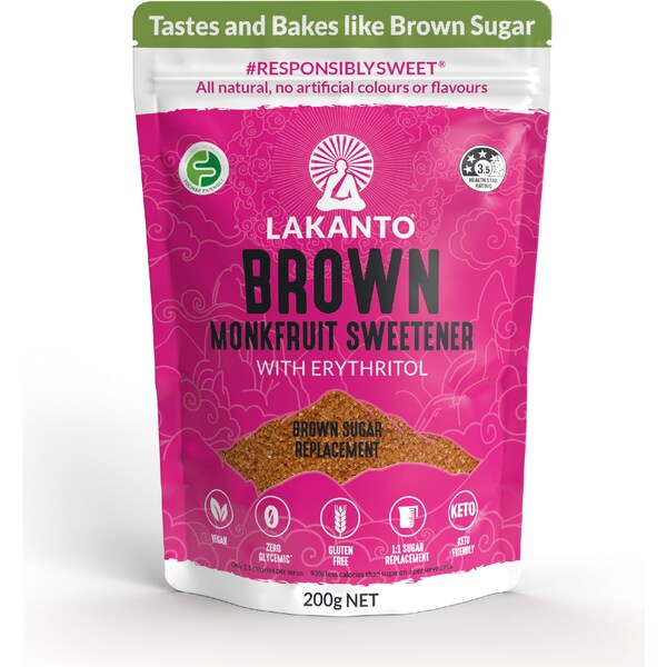 Lakanto Brown Monkfruit Sweetener With Erythritol 200g