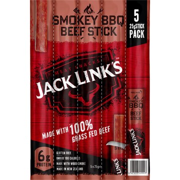 Jack Link's Smokey BBQ Beef Sticks 25g x 5 pack