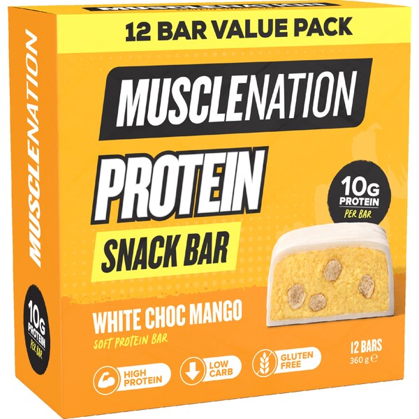Muscle Nation Snack Bar White Choc Mango 12 pack