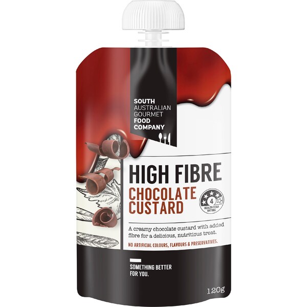 South Australian Gourmet Food High Fibre Chocolate Custard 120g