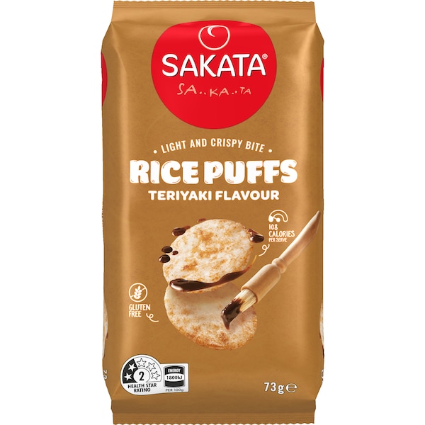 Sakata Rice Puff Crisps Teriyaki 73g