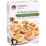 Temptation Bakeries Petite Quiche Cheese & Spinach