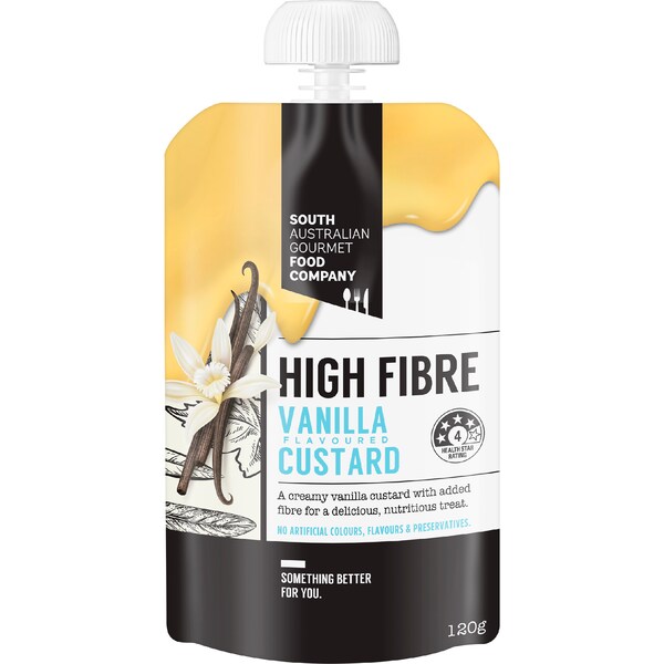 South Australian Gourmet Food High Fibre Vanilla Custard 120g
