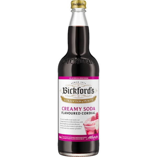 Bickford's Cordial Creamy Soda 750mL