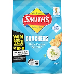 Smith's Crackers Sour Cream & Onion Snack 160g – Woolworths