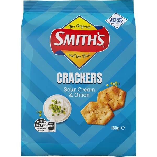 Smith's Crackers Sour Cream & Onion 160g