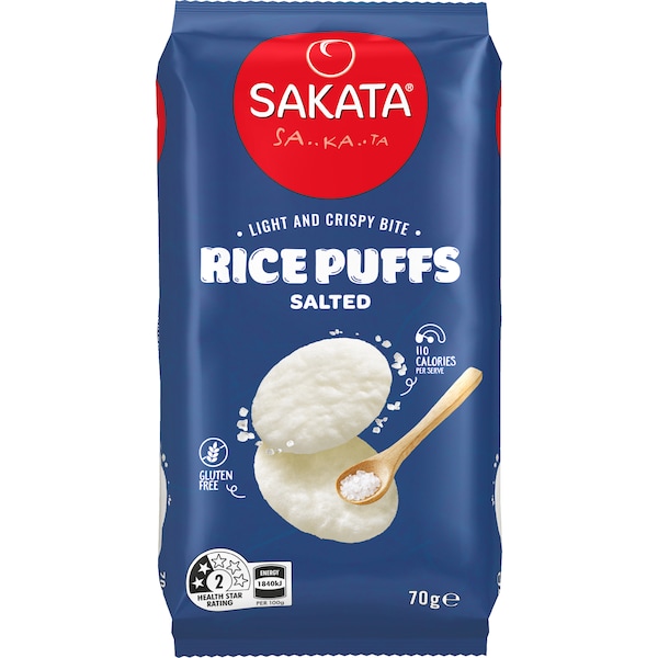 Sakata Rice Puff Crisps Salted 70g
