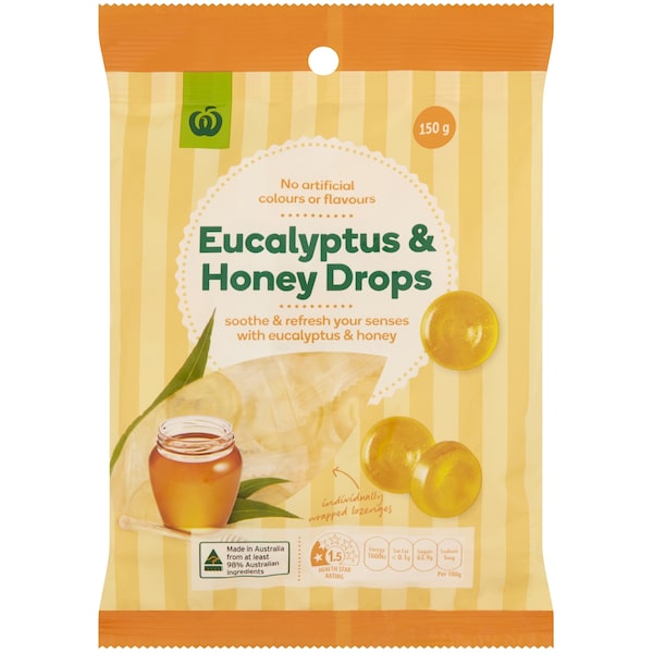 Woolworths Eucalyptus & Honey Drops 150g