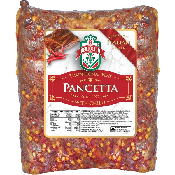 Bertocchi Flat Chilli Pancetta 250g - 450g