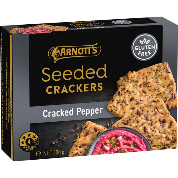 Arnott's Seeded Crackers Black Pepper 100g