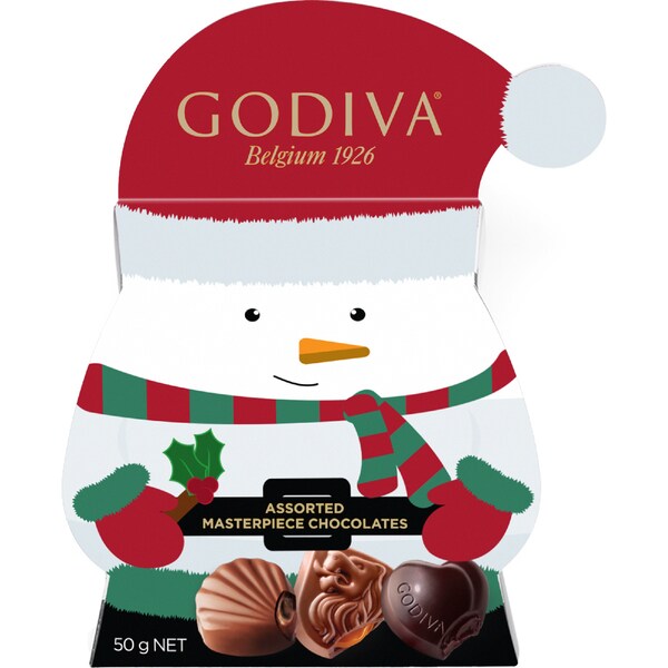 Godiva Snowman Assorted Masterpiece Chocolates 50g