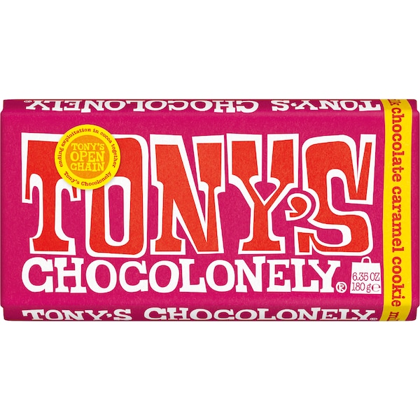 Tony's Chocolonely Milk Caramel Cookie Chocolate Bar 180g