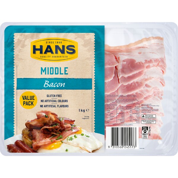 Hans Middle Bacon 1kg