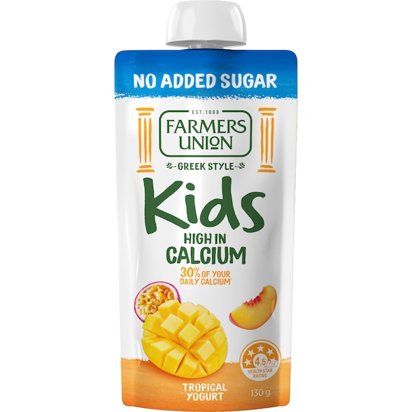 Farmers Union Kids Yoghurt Pouch Tropical 130g