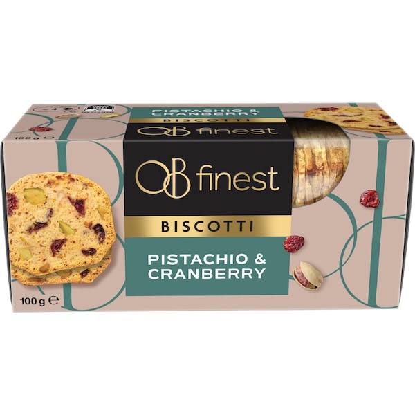 OB Finest Biscotti Pistachio & Cranberry 100g