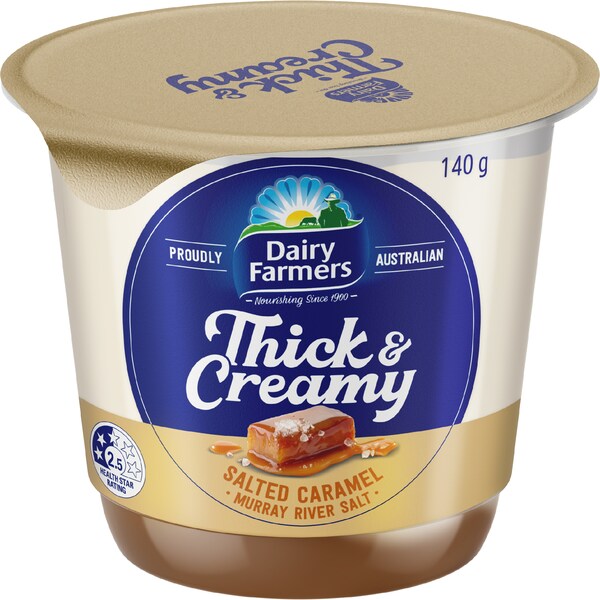 Dairy Farmers Thick & Creamy Yoghurt Murray River Salted Caramel 140g