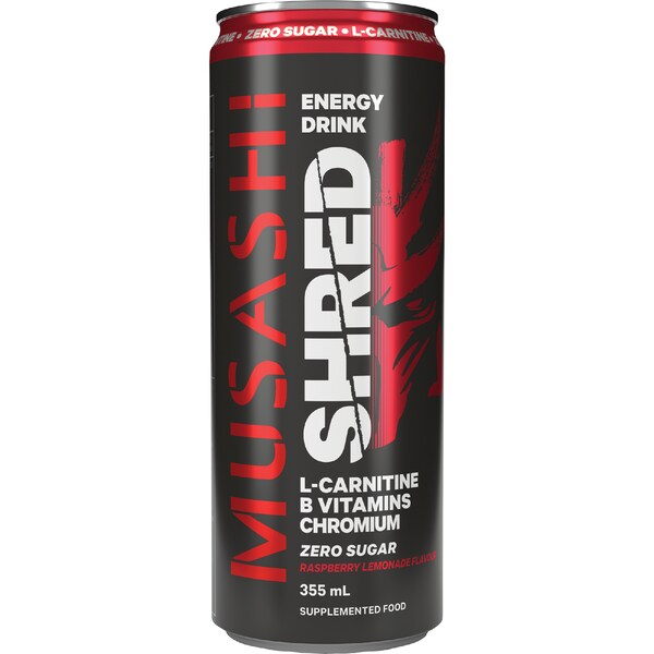 Musashi Shred Energy Drink Raspberry Lemonade Can 355mL