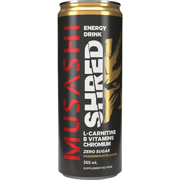 Musashi Shred Energy Drink Passionfruit Can 355mL