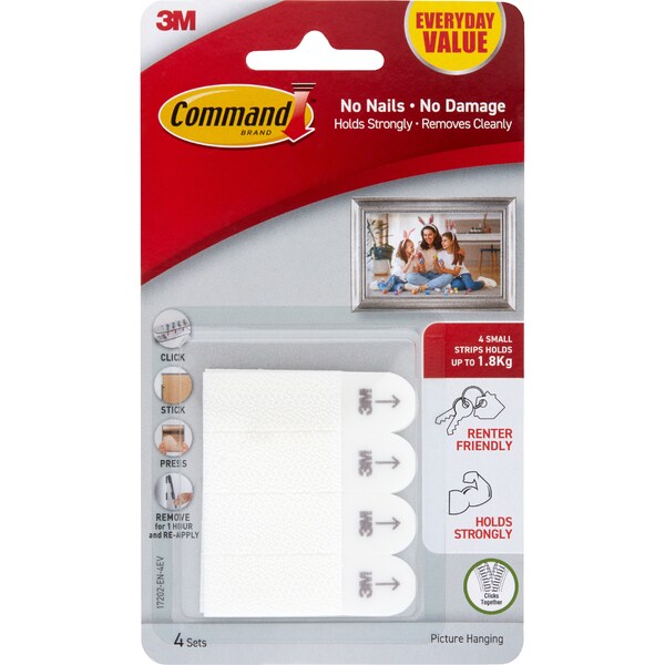 Command Everyday Value Small Picture Hanging Strips 4 pack