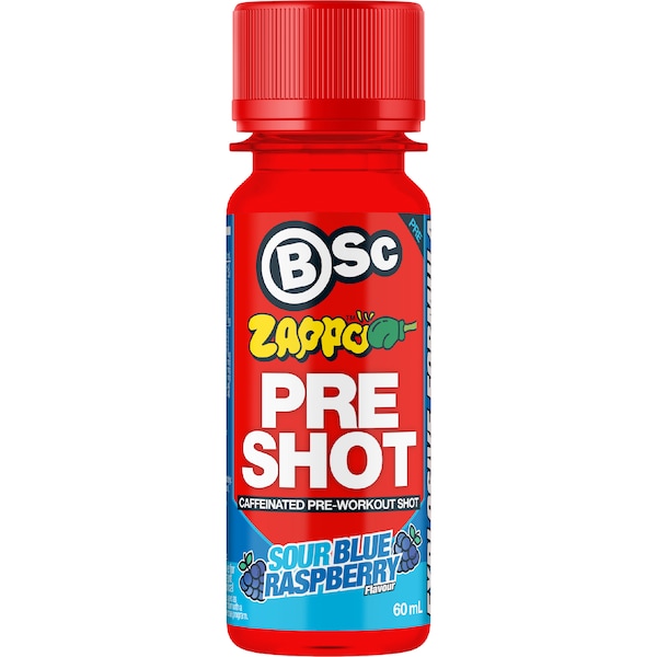 BSc Pre-Workout Shot Zappo Sour Blue Raspberry 60mL
