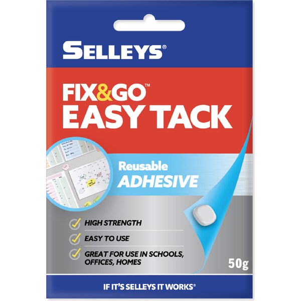 Selleys Fix & Go Easy Tack Reusable Adhesive 50g