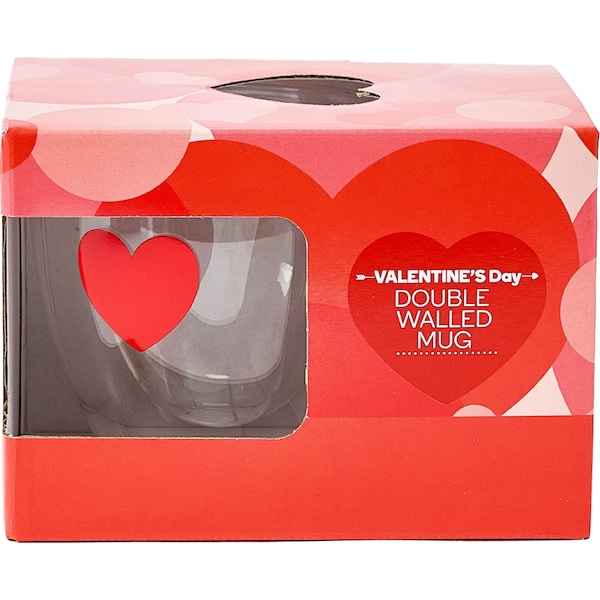 Valentine's Day Double Walled Heart Mug each