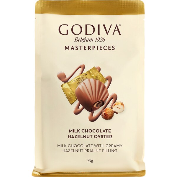 Godiva Masterpieces Milk Chocolate Hazelnut Oyster 93g